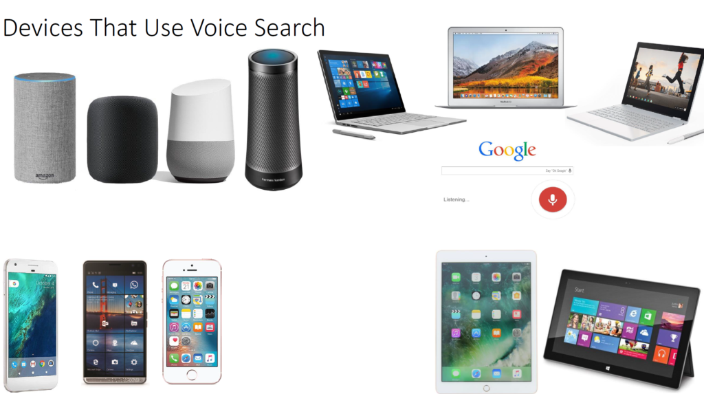 Devices that use voice search